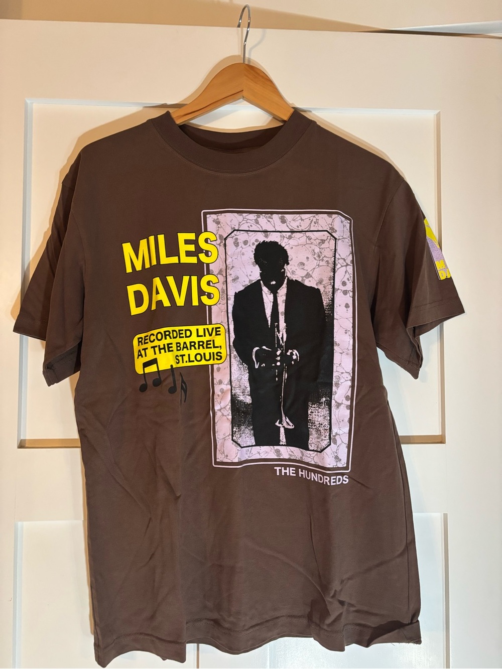 The Hundreds Brown Tee with Black Brand Tag- Miles Davis